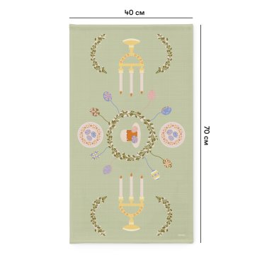 Полотенце «Пасхальный венок» зеленое 40х70: фото 2 - ORNER