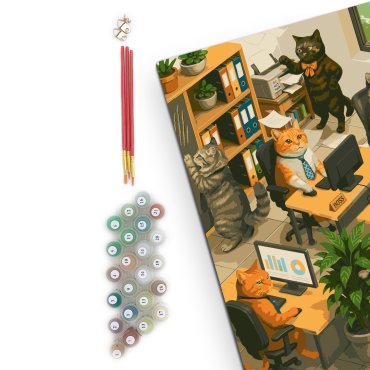 Paint by numbers Cat Office: photo 2 - ORNER