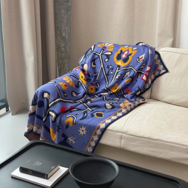 Плед «Дерево жизни» голубой: Фото - ORNER