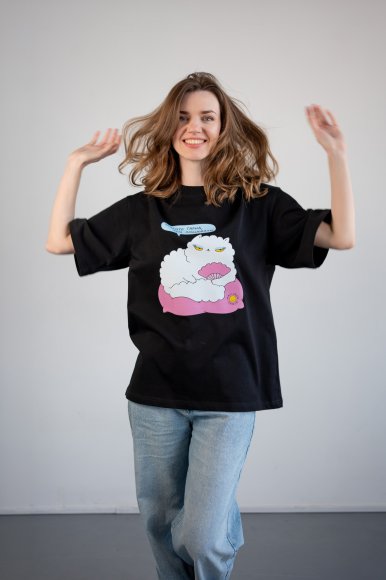 Oversized T-shirt ORNER x Maliunok "Beautiful" black: Photo