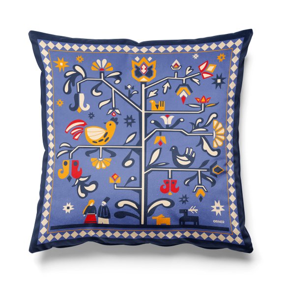 Подушка «Дерево життя» блакитна: Фото