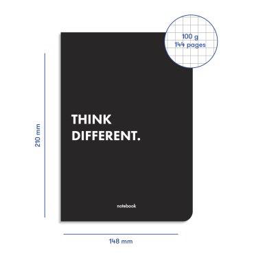 Блокнот в клетку Think Different черный: Фото - ORNER
