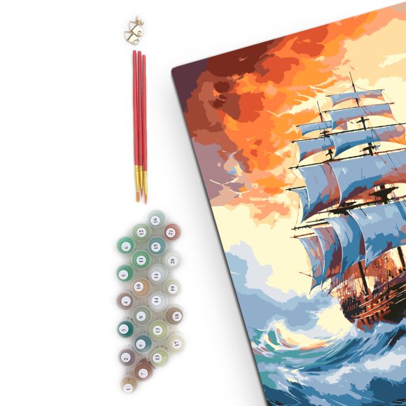 Картина за номерами «Корабель в океані»: Фото