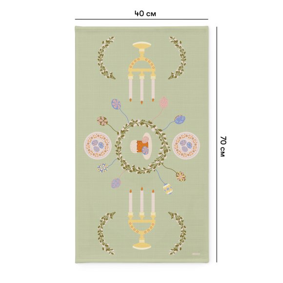 Рушник «Великодній вінок» зелений 40х70: Фото