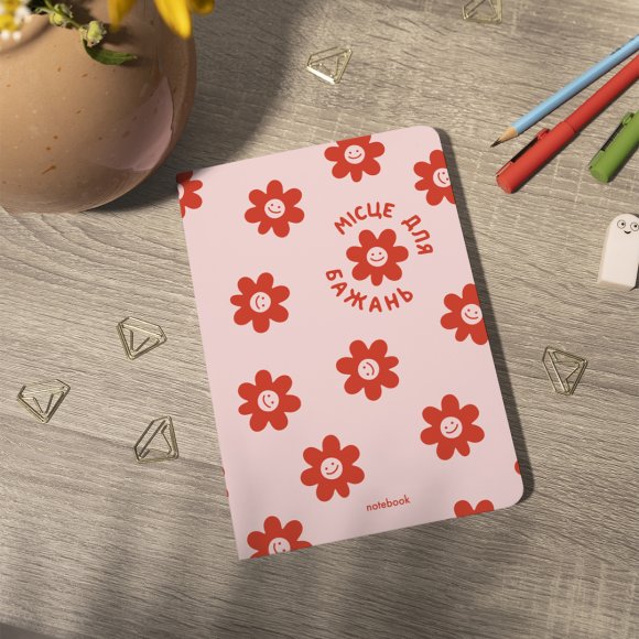 Блокнот в точку «Для желаний» розовый: Фото