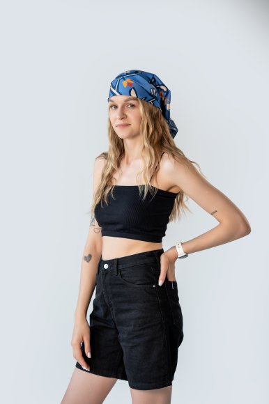 Scarf "Tree of Life" blue: Photo