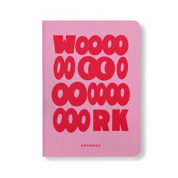 Блокнот в точку «WOOOOOORK» розовый: Фото