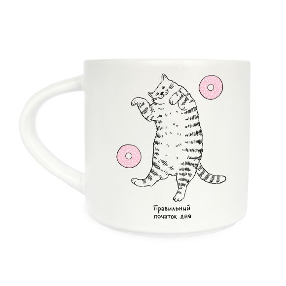 Cup "Lazy Cat" with donuts: Photo