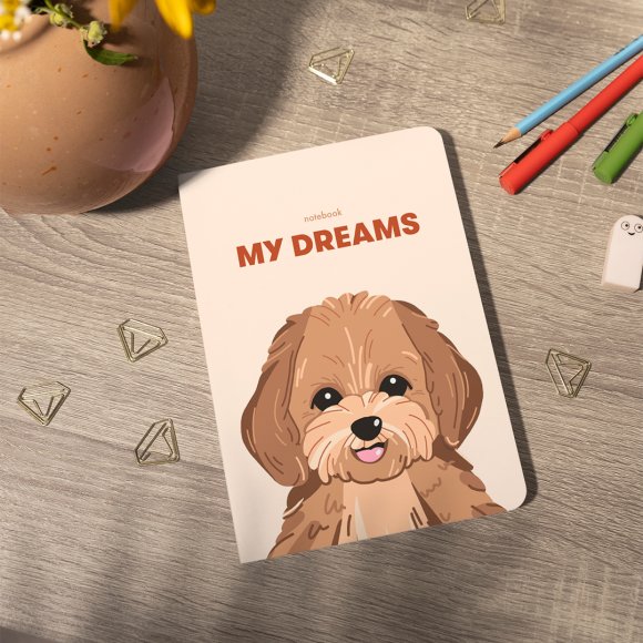 Plaid notebook "The Maltipoo Dreams": Photo