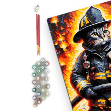 Painting by numbers Cat-Firefighter: photo 2 - ORNER