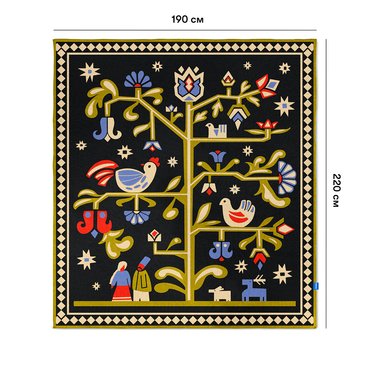 Blanket Tree of Life 190x220 cm black: photo 2 - ORNER