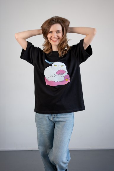 Oversized T-shirt ORNER x Maliunok "Beautiful" black: Photo