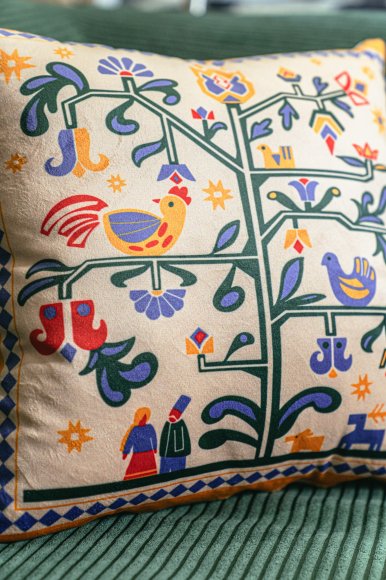 Подушка «Дерево жизни» бежевая: Фото