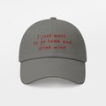 Cap "I just wanna go home and drink wine" gray: Photo 4