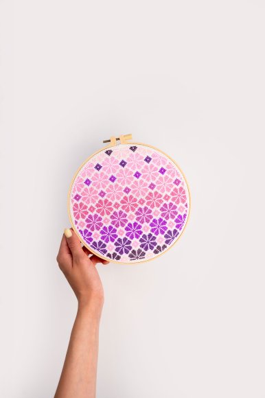 Embroidery kit Ø160 mm ORNER x Diva Olivka "Ornament. Purple flowers": Photo