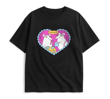 Oversized T-shirt ORNER x Maliunok Tell me black: photo - ORNER