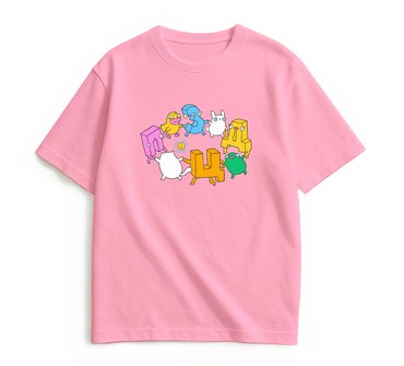 Oversized T-shirt ORNER x Maliunok Ukrainian ABC pink: photo - ORNER