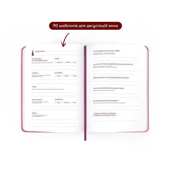 Винный дневник «Сокровищница винных впечатлений» розовый: Фото