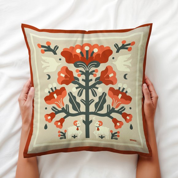 Подушка «Вічне дерево життя» світла: Фото