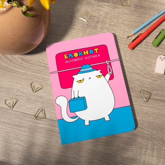 Блокнот в крапку ORNER х MALIUNOK «Діловий котик»: Фото