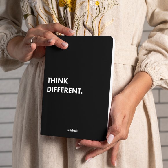 Think Different plaid notebook black: Photo