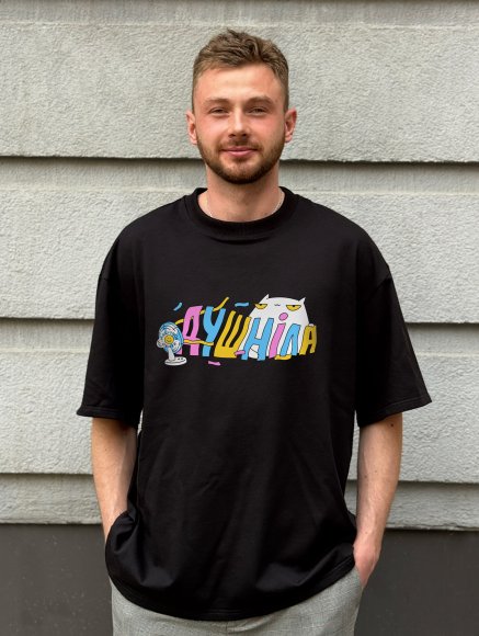 Oversized T-shirt ORNER x Maliunok “Buzzkill” black: Photo