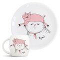 Тарелка и чашка «Хрю»: Фото