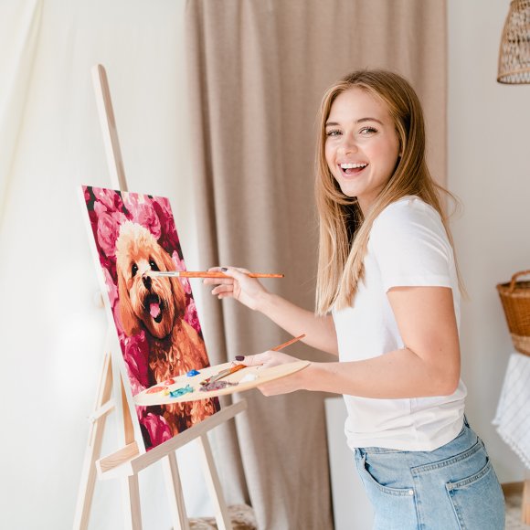 Картина за номерами «‎Мальтіпу у квітах»‎: Фото