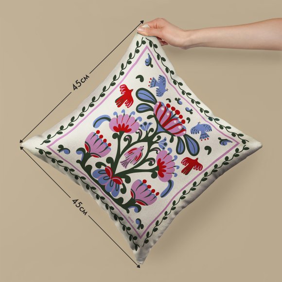 Cushion "World tree" milky: Photo