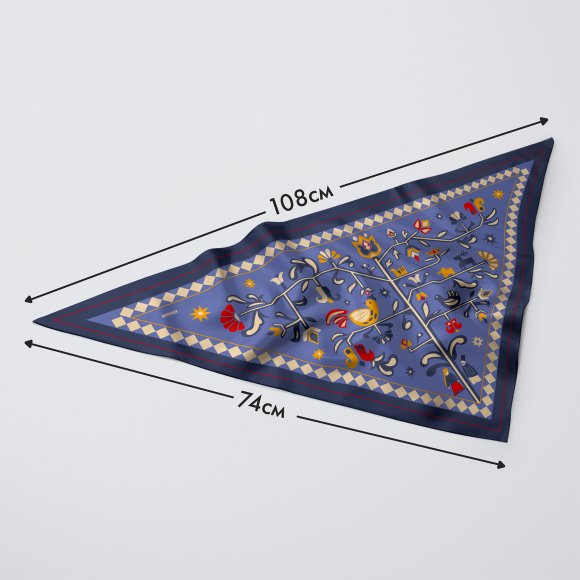 Хустка-косинка «Дерево життя» блакитна: Фото