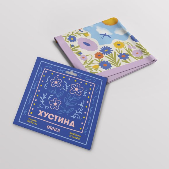 Платок «Ласточкино небо» голубой: Фото