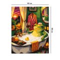 Paint by numbers "Ribbit-spa. Frog in a bathtub": Photo 3