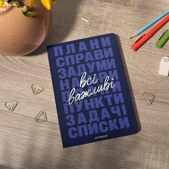 Блокнот в точку «Все важные дела» синий: Фото