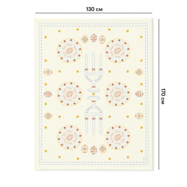 Скатерть «Пасхальные моменты» светло-голубая 130х170: фото 2 - ORNER
