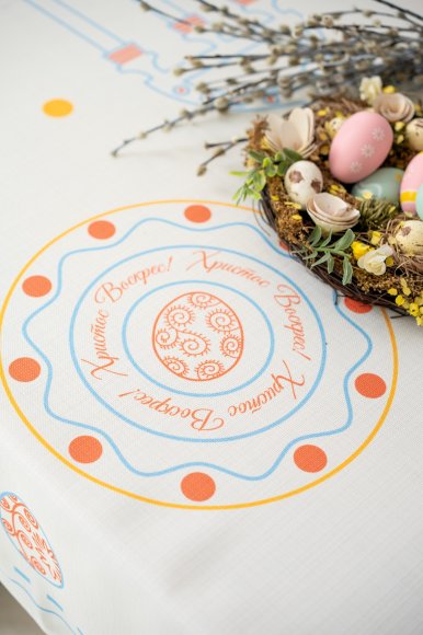 Tablecloth "Easter Moments" light blue 130x170: Photo