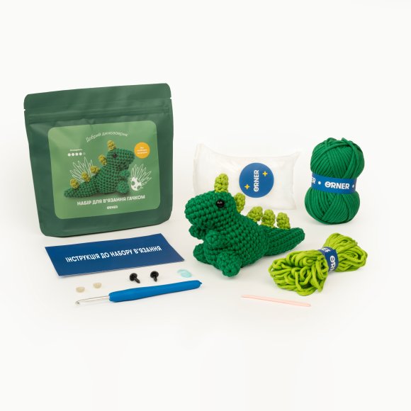 Набор для вязания крючком «Динозавр»: Фото