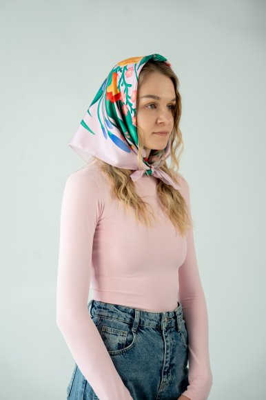 Scarf "Spring Bouquet" pink: Photo