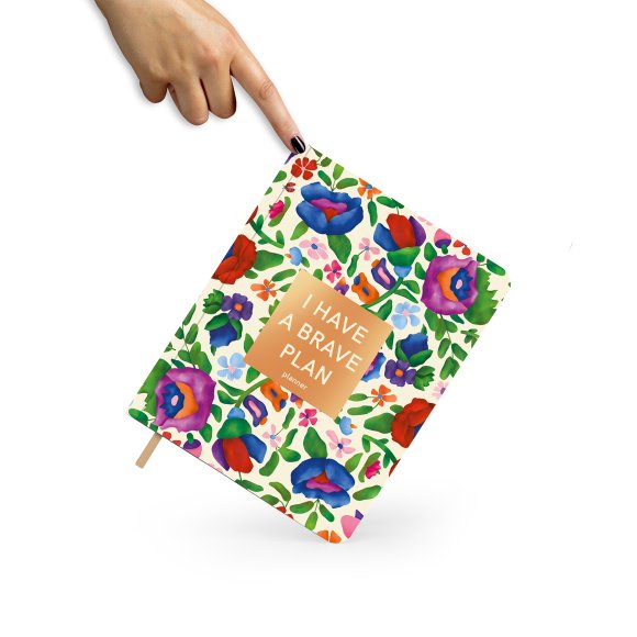 Planner "I HAVE A BRAVE PLAN" flowers beige: Photo