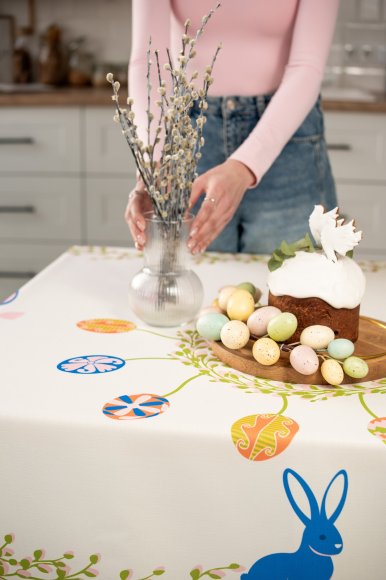 Tablecloth "Easter Meadow" light 130x170: Photo