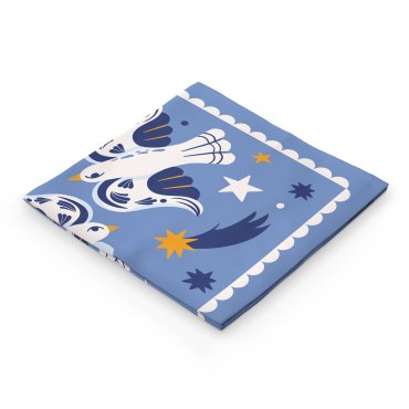 Платок «Птицы на звёздном небе» голубой: Фото - ORNER