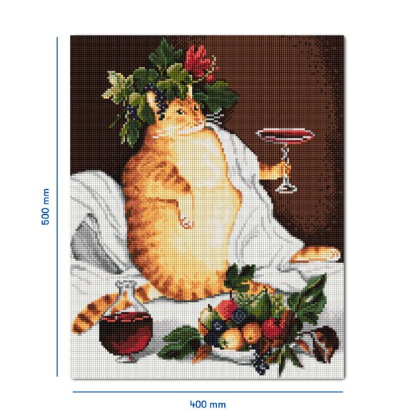 Алмазная мозаика «Кот-гедонист»: Фото