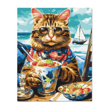 Painting by Numbers: Cat on Vacation: photo - ORNER