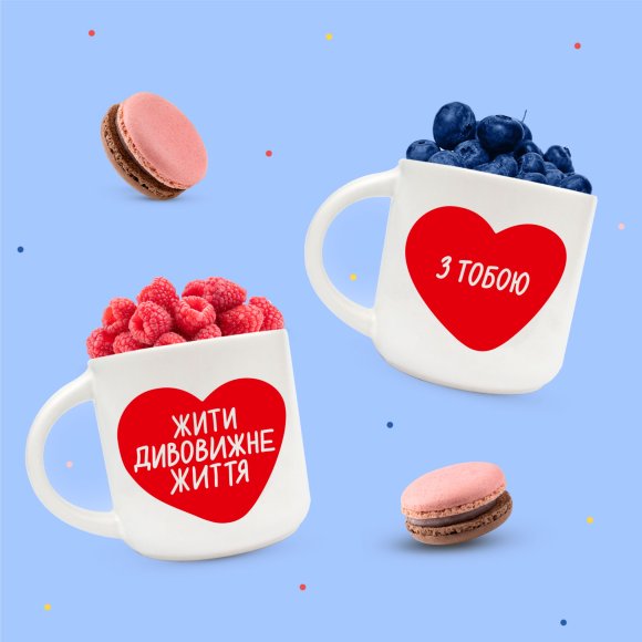 Набор чашек для пары «С тобой – удивительно»: Фото