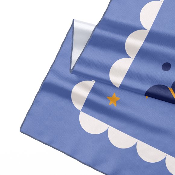 Хустка-косинка «Птахи на зоряному небі» блакитна: Фото