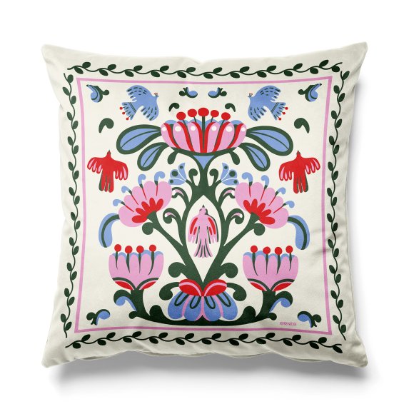 Cushion "World tree" milky: Photo