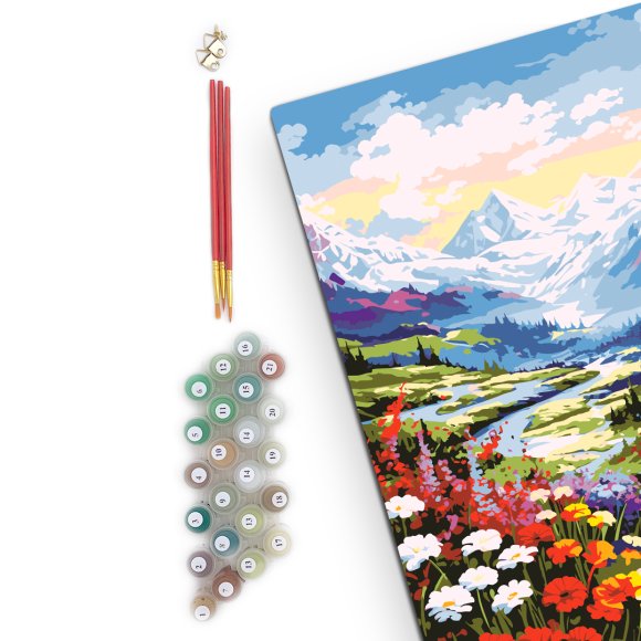 Картина за номерами «Квіти в сніговій долині»: Фото