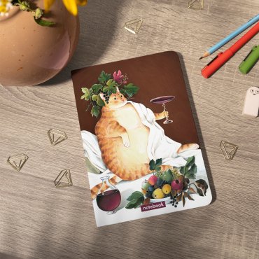 Блокнот в клетку ORNER x InnaRuda «Кот-гедонист»: Фото - ORNER