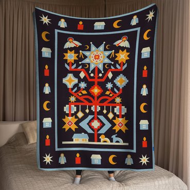 Blanket Festive 130х170 cm blue: photo - ORNER