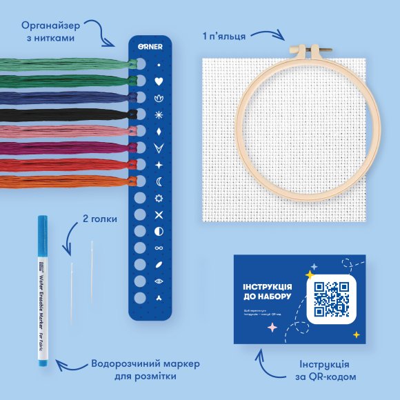 Embroidery kit Ø160 mm "Traditional ornament": Photo