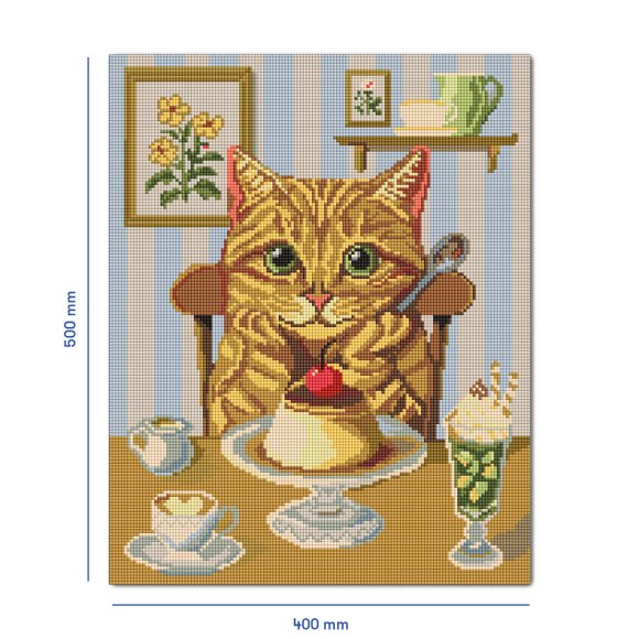 Алмазная мозаика «Кошачье угощение»: Фото